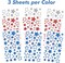 Patriotic Star Stickers, 9 Sheets Glitter Red Blue Sliver Star Stickers